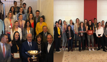 Minis de Arluy VB Logroño recibido por instituciones y patrocinadores